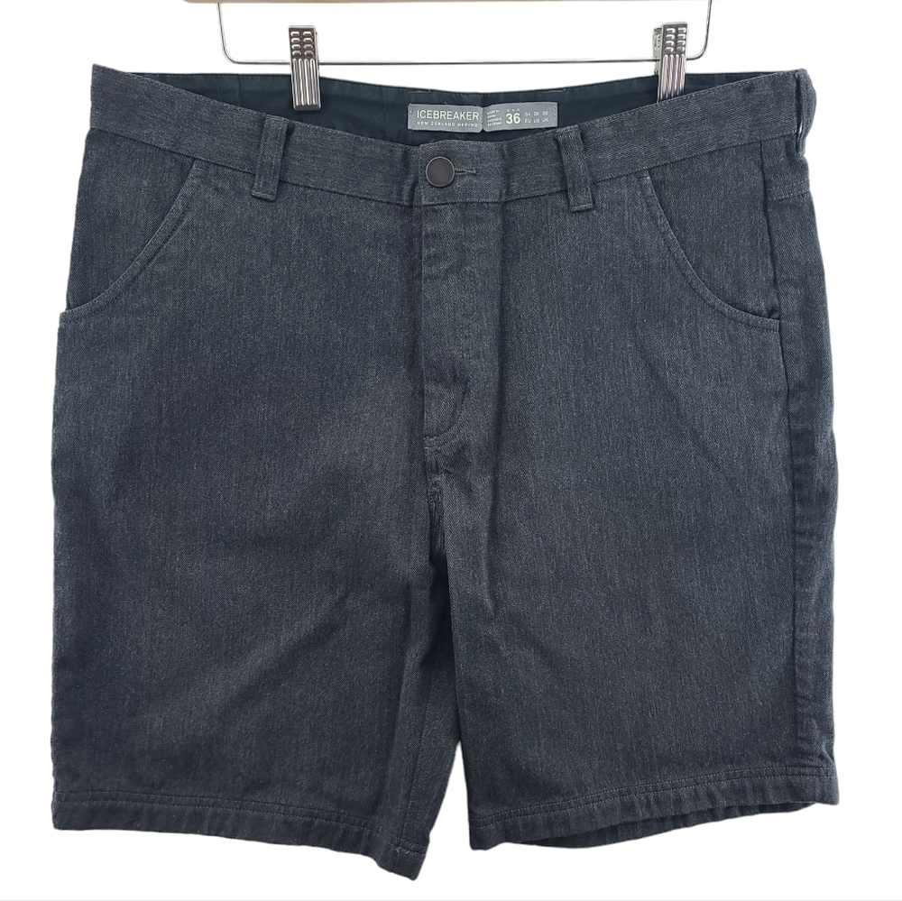 ICEBREAKER New Zealand Merino Men's Shorts Dark Grey Denim Style Jeans Style 36